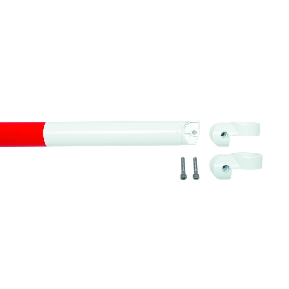 Número de imagen del producto 6: Barandilla sistema MORION, tubo transversal, Ø 60 mm, longitud 1.500 mm, paso 1.670 mm, galvanizado en caliente y pintado, rojo/blanco