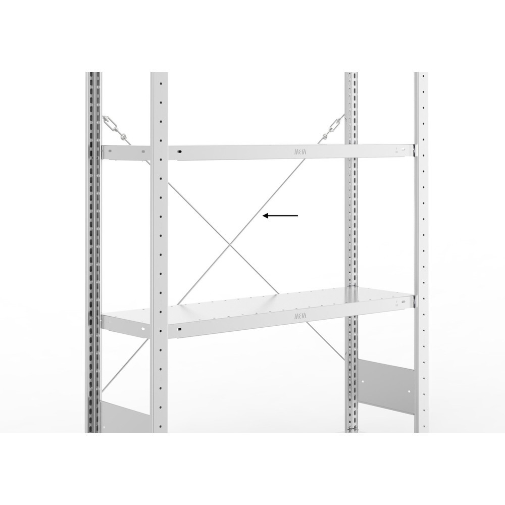 N° de l'image du produit 2 : Barre transversale pour rayonnage à tablettes META, galvanisée, pour longueur 1 000 mm
