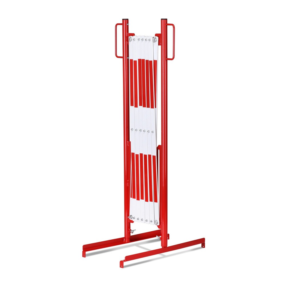 N° de l'image du produit 2 : Barrière extensible dancop, pied des deux côtés, largeur 3 600 mm, rouge/blanc