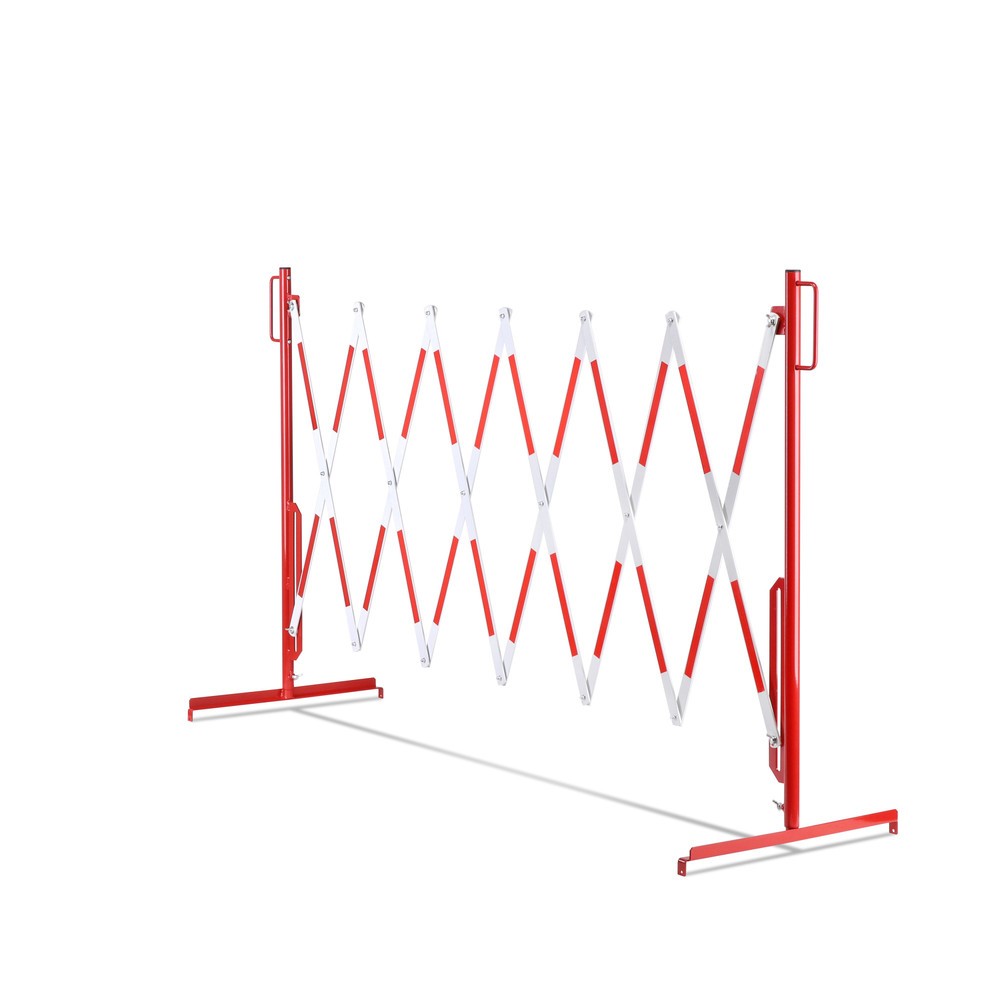 N° de l'image du produit 11 : Barrière extensible dancop, pied des deux côtés, largeur 3 600 mm, rouge/blanc