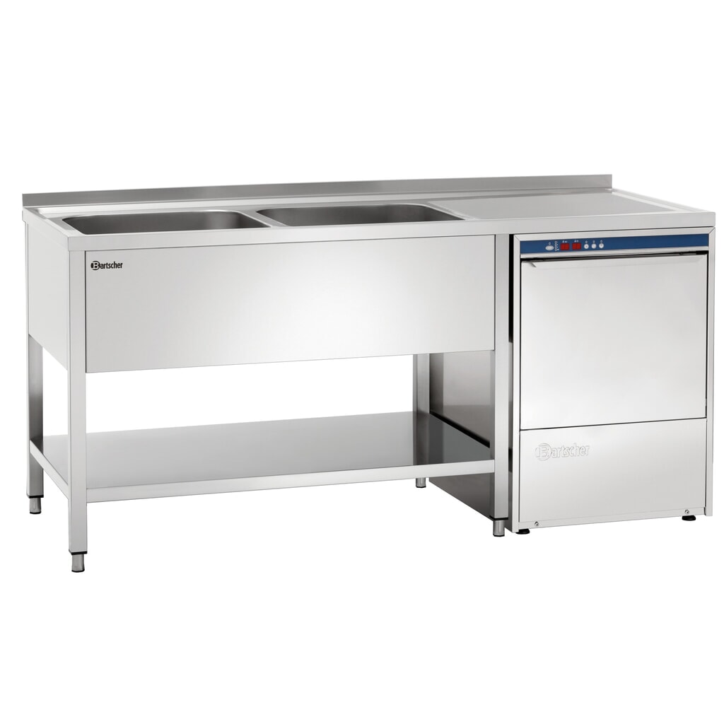 Bartscher Spülcenter 700, B1600 2 Becken LI Produktabbildung: Bartscher Spülcenter 700, B1600 2 Becken LI