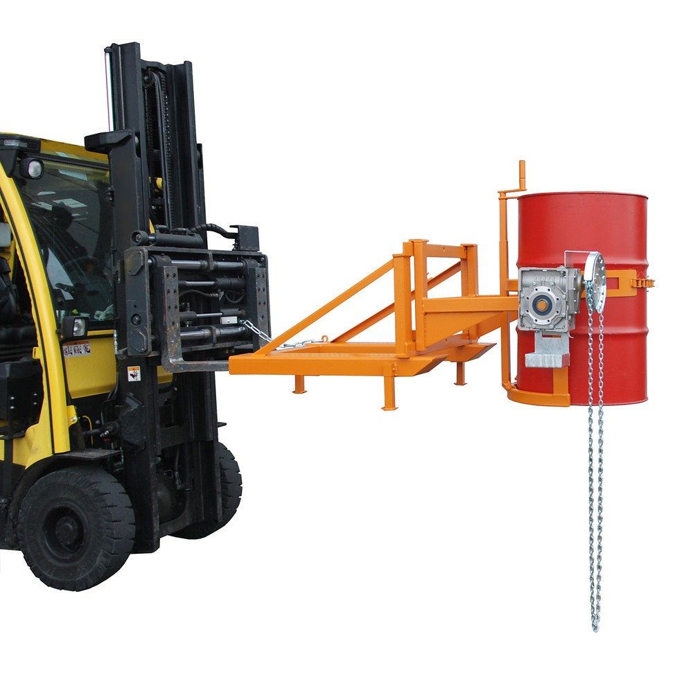 N° de l'image du produit 2 : Basculeur de fûts Bauer® FD/L-K, peint, jaune-orange