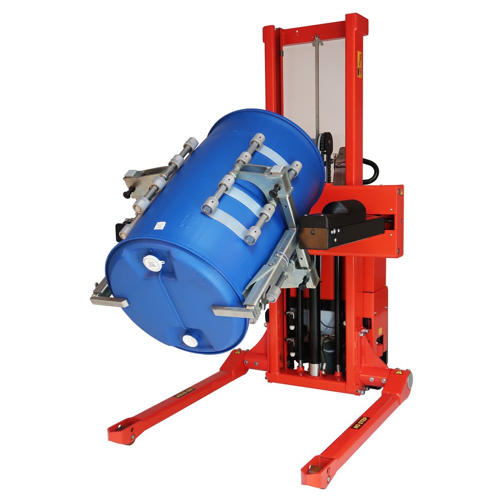 N° de l'image du produit 2 : Basculeur de fûts multi-fonctions électrique, pivotant, bras de préhension réglables