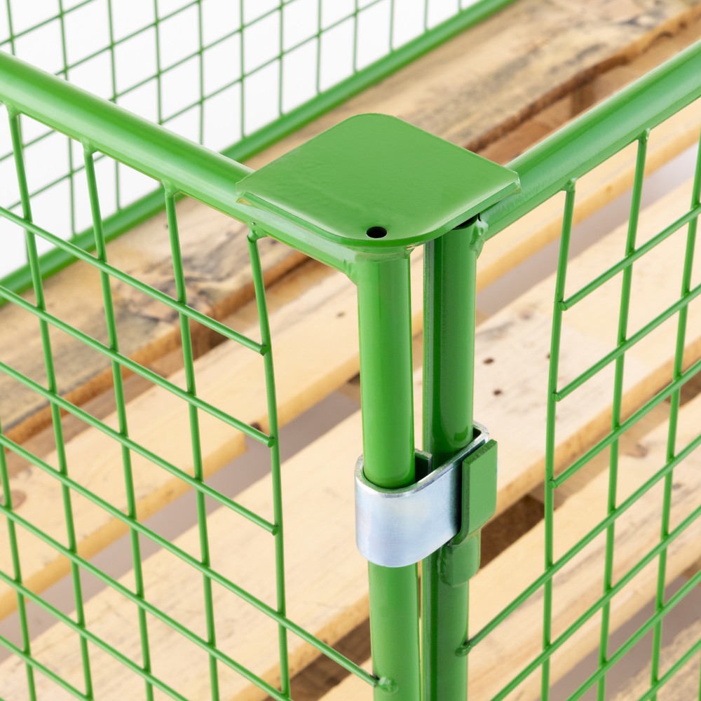 Produktabbildung Nr. 4: C-Ware BASIC Palettenaufsatz mit Klappe, Maschenweite 100 x 100 mm, HxBxT 1.600 x 1.200 x 800 mm, maigrün
