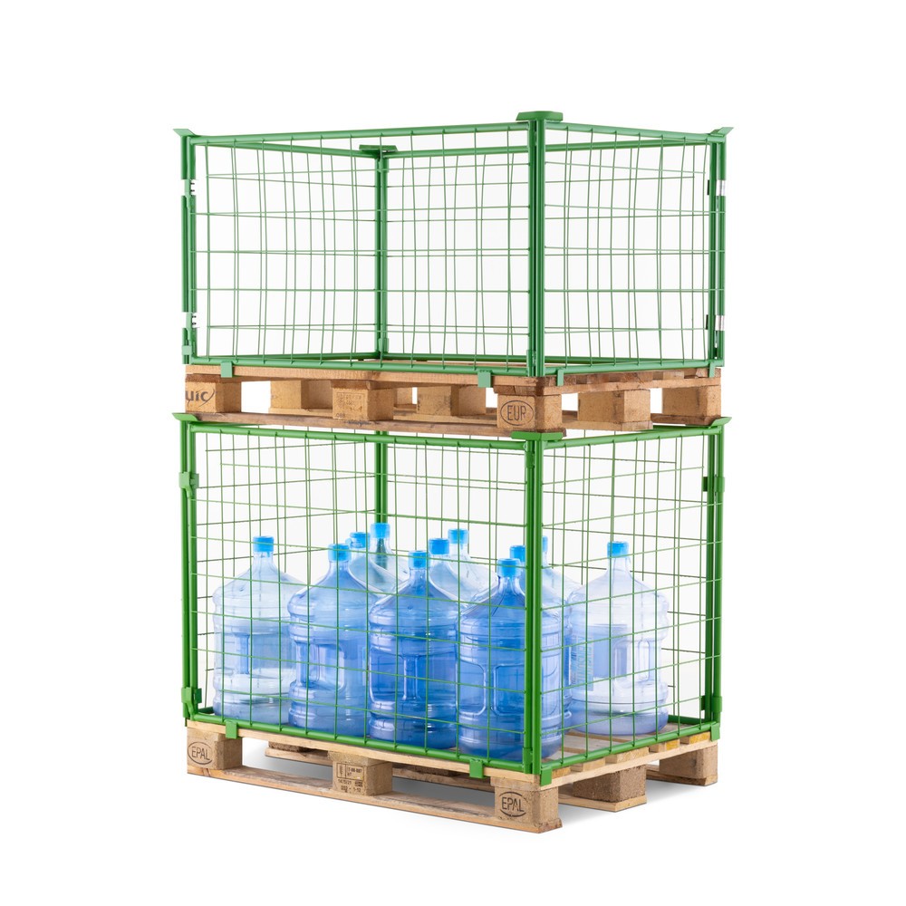 Produktabbildung Nr. 2: BASIC Palettenaufsatz ohne Klappe, Maschenweite 50 x 50 mm, HxBxT 600 x 1.200 x 800 mm, maigrün
