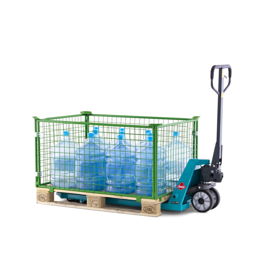 Produktabbildung Nr. 5: BASIC Palettenaufsatz ohne Klappe, Maschenweite 50 x 50 mm, HxBxT 600 x 1.200 x 800 mm, maigrün