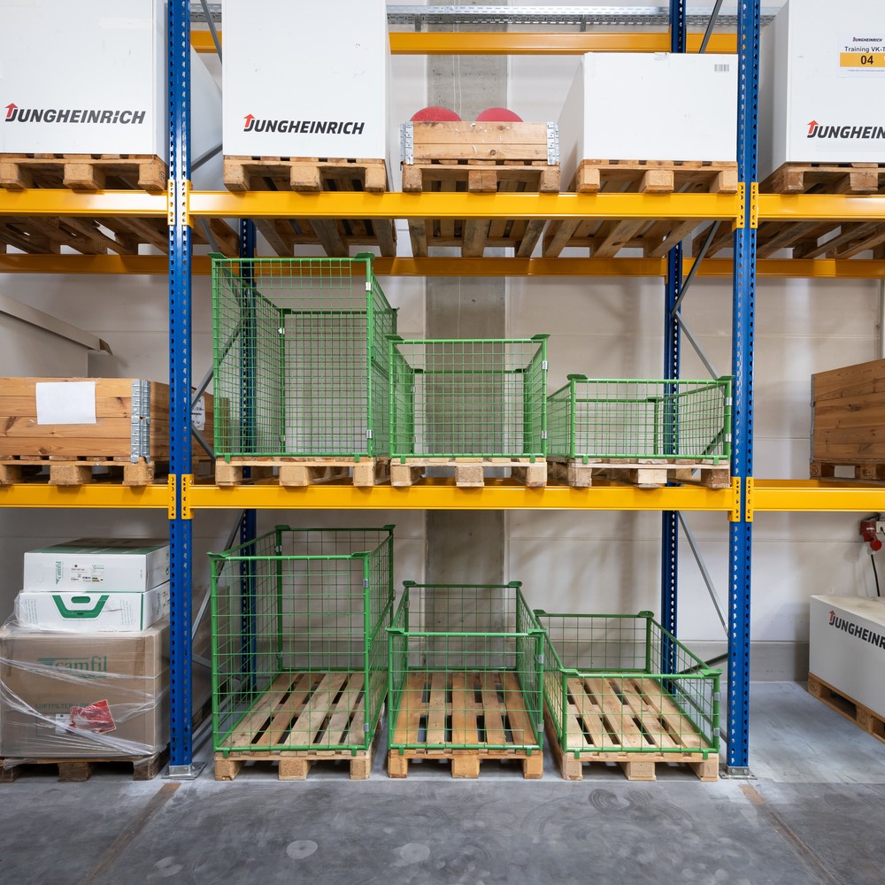 Produktabbildung Nr. 11: BASIC Palettenaufsatz ohne Klappe, Maschenweite 50 x 50 mm, HxBxT 600 x 1.200 x 800 mm, maigrün