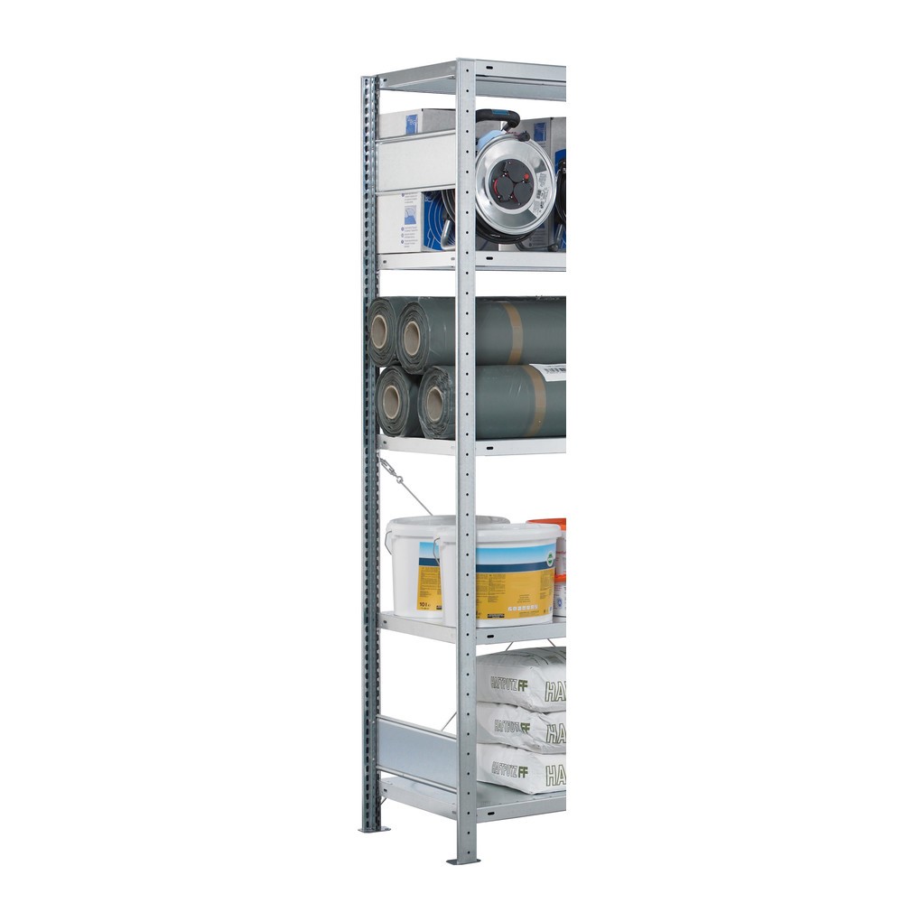 Número de imagen del producto 2: Bastidor con perfil en T MULTIplus para estantería de cargas pequeñas SCHULTE, galvanizado, premontado, 2 limitadores de fondo, H x L 2.000 x 300 mm