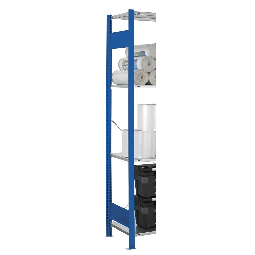 Número de imagen del producto 2: Bastidor con perfil en T MULTIplus para estantería de cargas pequeñas SCHULTE, azul genciana, premontado, 2 limitadores de fondo, H x L 2.000 x 300 mm