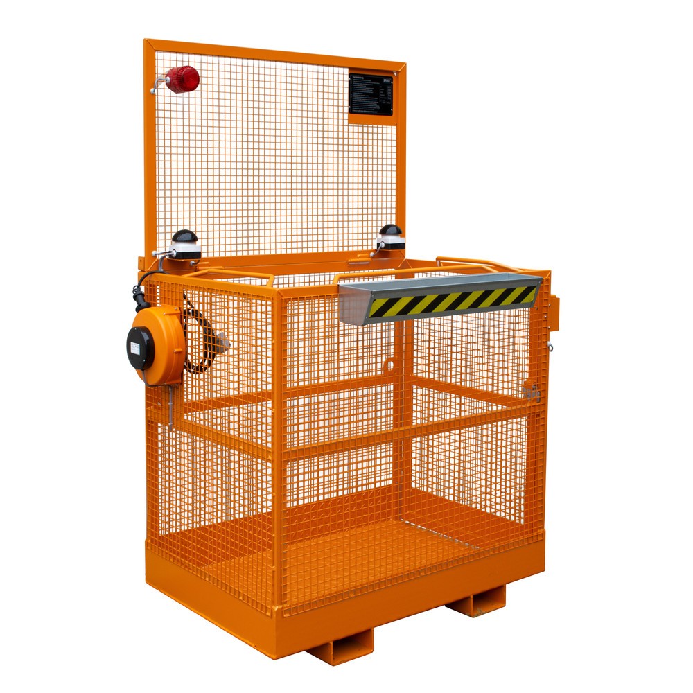 Produktabbildung: Bauer® Arbeitskorb Spezial, Ausführung D, breit, Rundum-Gitter