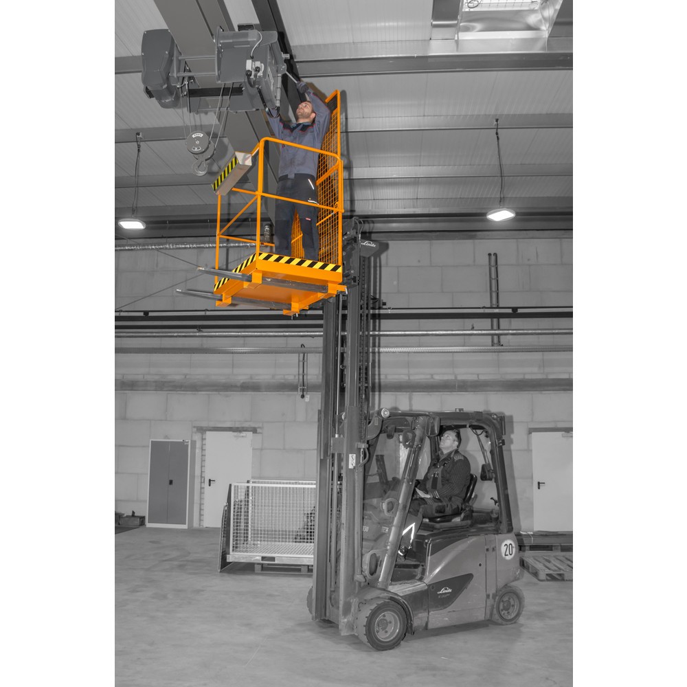 Produktabbildung Nr. 3: Bauer® Arbeitskorb Typ SIKO-G, TK 300 kg, RAL 2000 gelborange
