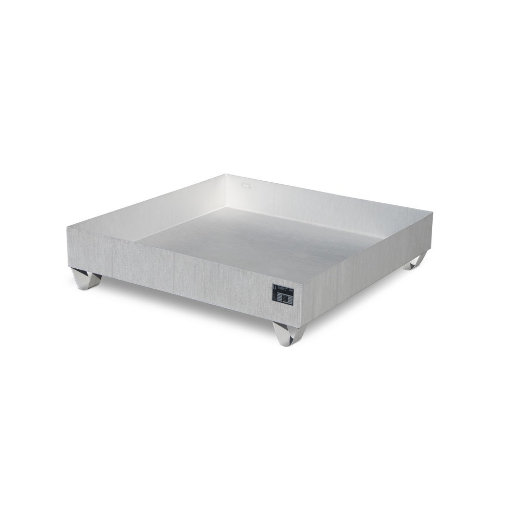 Produktabbildung: Bauer® Auffangwanne aus Edelstahl, HxBxT 285 x 1.200 x 1.200 mm, 4x 200 l