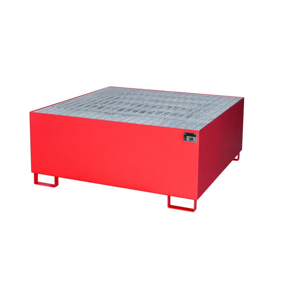 Produktabbildung Nr. 2: Bauer® Auffangwanne aus Stahl für 1x KTC/IBC, feuerrot