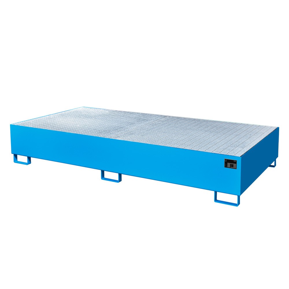 Produktabbildung Nr. 1: Bauer® Auffangwanne aus Stahl für 2x KTC/IBC, lichtblau