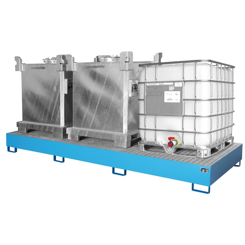 Produktabbildung Nr. 2: Bauer® Auffangwanne aus Stahl für 3x KTC/IBC, lichtblau