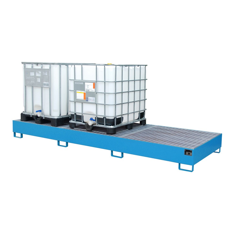 Produktabbildung Nr. 3: Bauer® Auffangwanne aus Stahl für 3x KTC/IBC, lichtblau