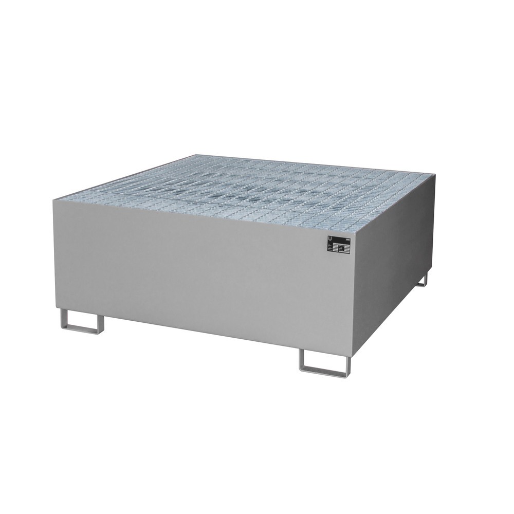 Produktabbildung Nr. 1: Bauer® Auffangwanne aus Stahl für 1x KTC/IBC, mausgrau
