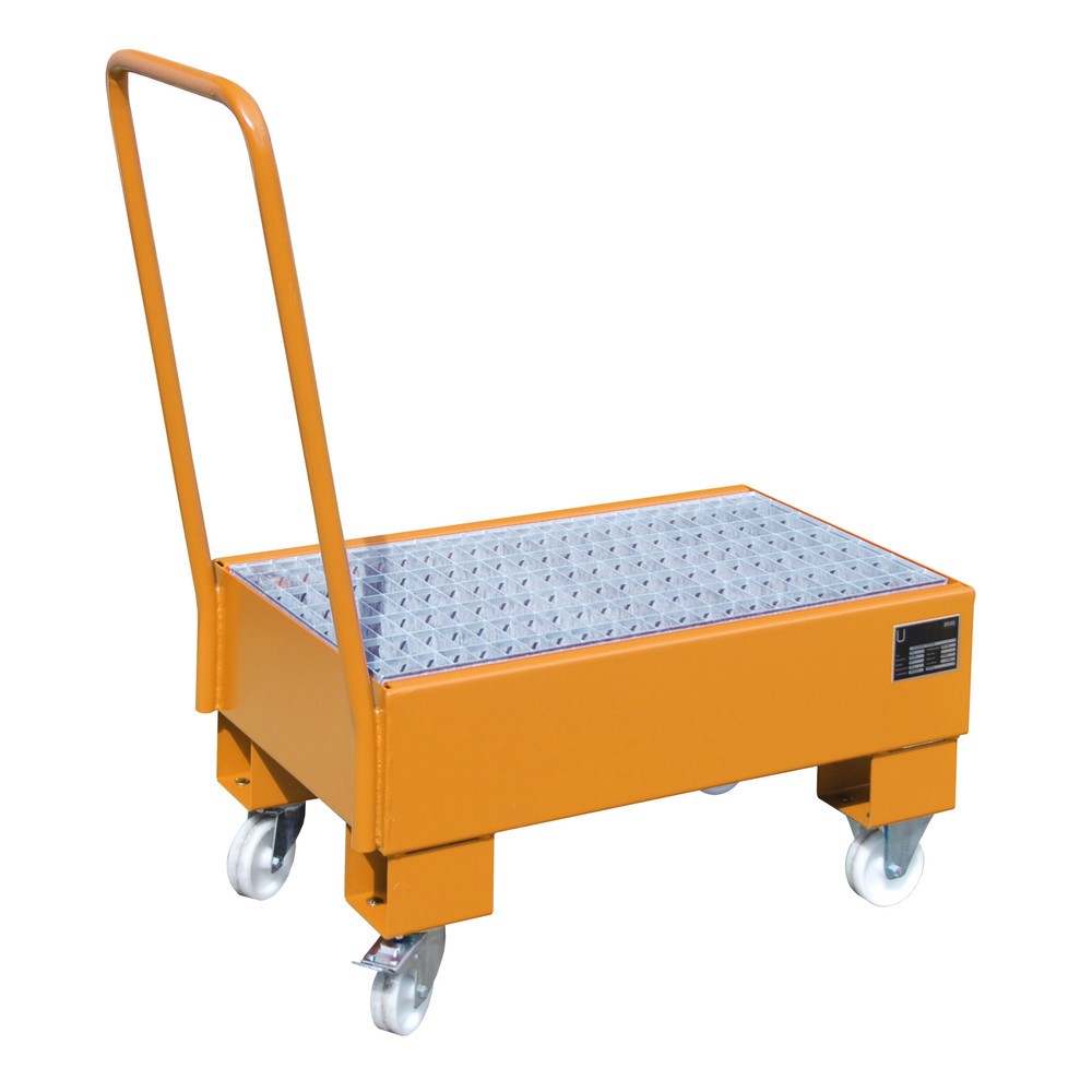 Produktabbildung Nr. 2: Bauer® Auffangwanne, fahrbar, 2x 60 l stehend, Auffangvolumen 61 l, gelborange