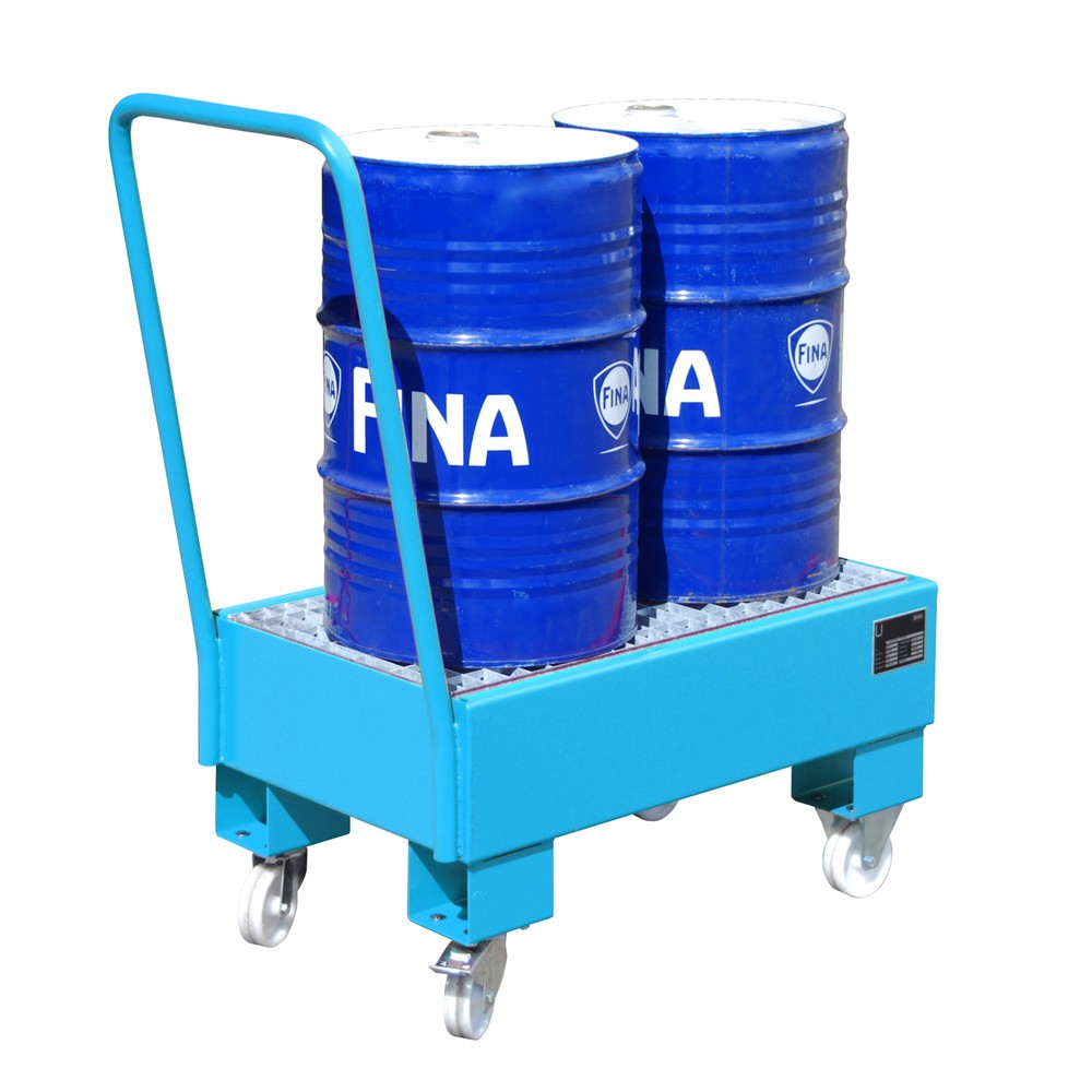 Produktabbildung Nr. 2: Bauer® Auffangwanne, fahrbar, 2x 60 l stehend, Auffangvolumen 61 l, lichtblau