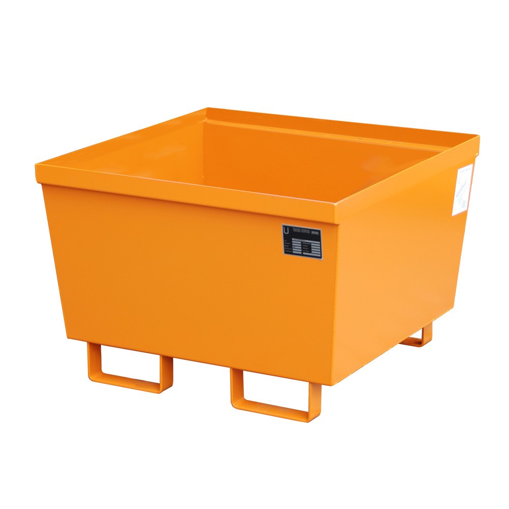 Illustration du produit: Bauer® bac de rétention en acier, empilable, H x l x P 545 x 800 x 800 mm, sans grille, jaune-orange