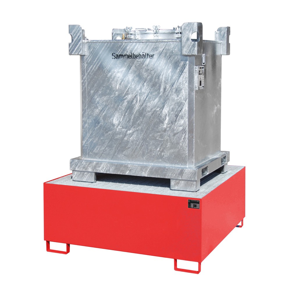 Illustration du produit: Bauer® bac de rétention en acier pour 1 cuve KTC/IBC, rouge feu