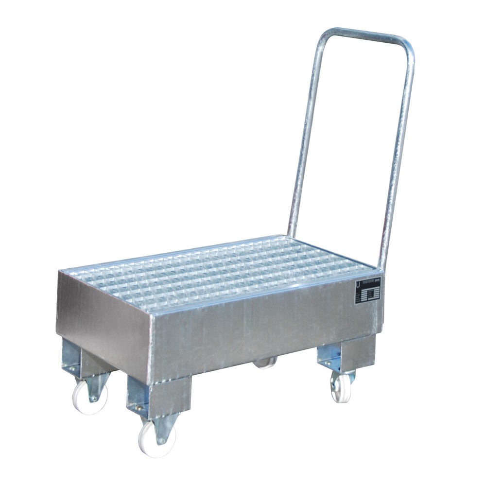 N° de l'image du produit 1 : Bauer® bac de rétention en acier, mobile, 2 x 60 litres en position verticale, contenance 61 litres, galvanisé à chaud