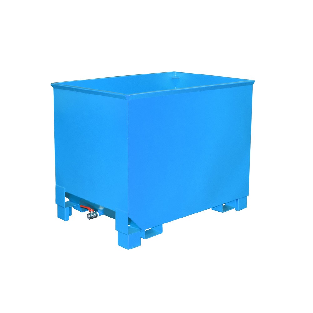 Illustration du produit: Bauer® Bacs à copeaux empilables pour trains de remorques, peints, volume 0,8 m³, RAL 5012 bleu clair