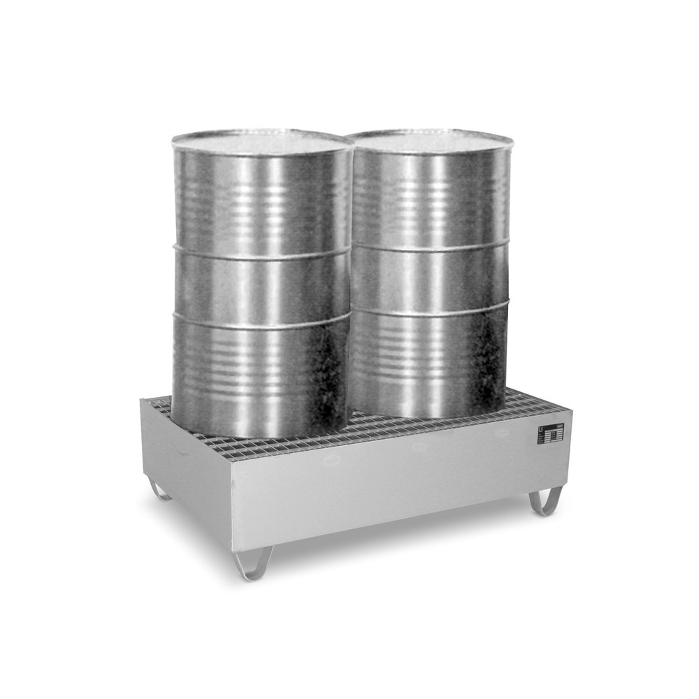 Imagen del producto: Bauer® cubeta de retención de acero inoxidable para barriles e IBC, Al x An x F 360 x 800 x 1.200 mm, 2 x 200 l