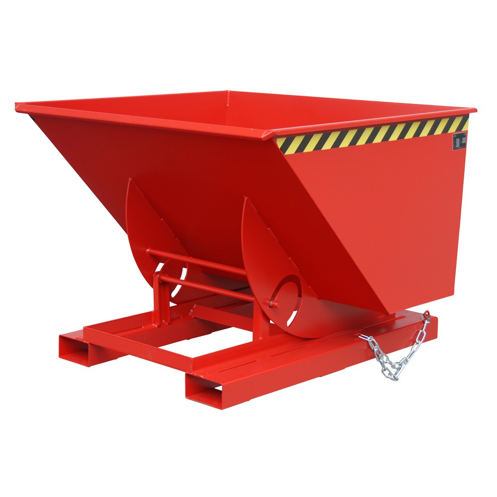 Illustration du produit: Bauer® Benne basculante avec mécanisme d'aide au basculement, capacité de charge 1 000 kg, peint, volume 1 m³, RAL 3000 rouge feu