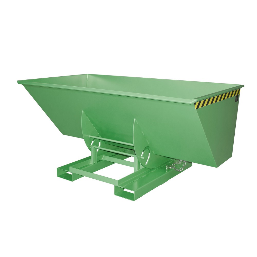 Illustration du produit: Bauer® Benne basculante avec mécanisme d'aide au basculement, capacité de charge 1 000 kg, peint, volume 1,5 m³, RAL 6011 vert réséda