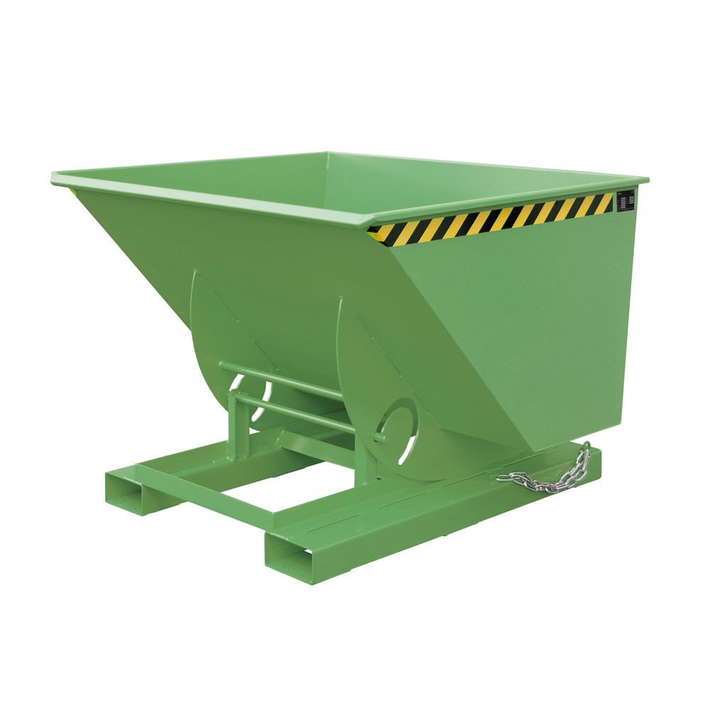 Illustration du produit: Bauer® Benne basculante avec mécanisme d'aide au basculement, capacité de charge 1 000 kg, peint, volume 1 m³, RAL 6011 vert réséda