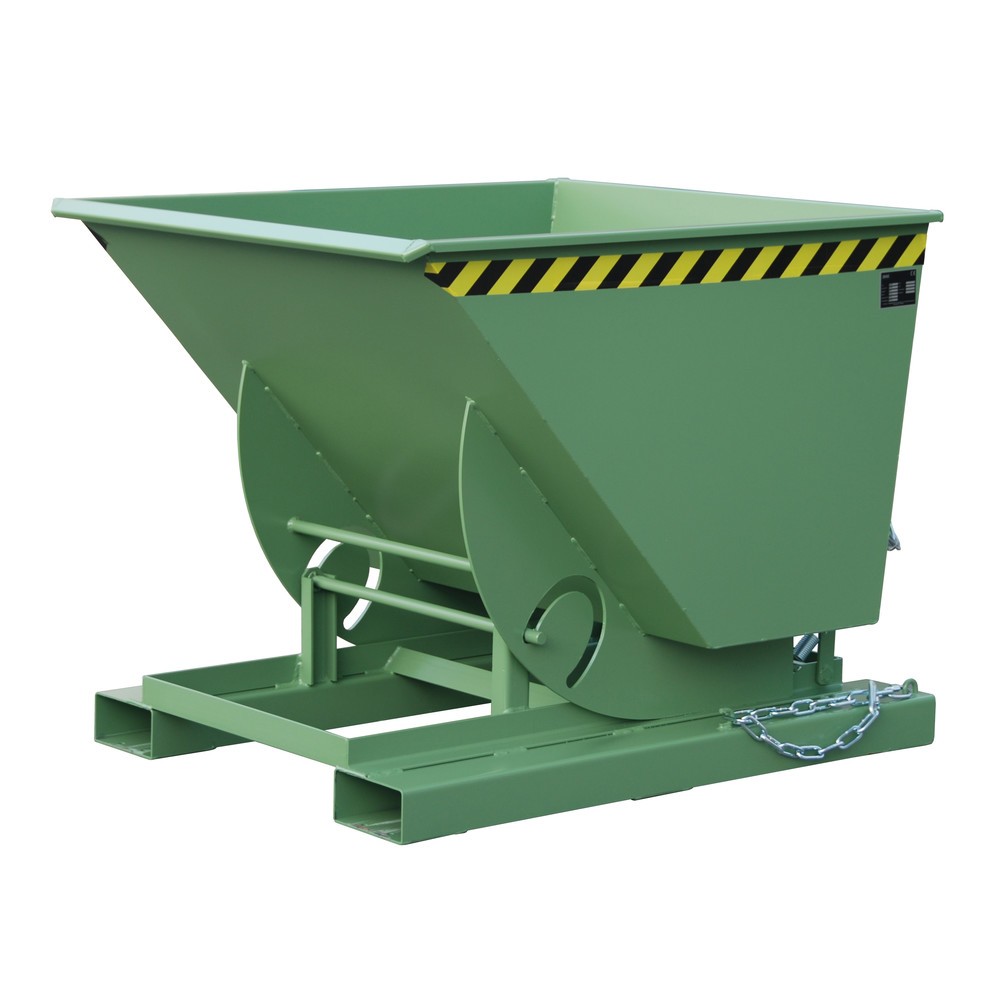 Illustration du produit: Bauer® Benne basculante avec mécanisme d'aide au basculement, capacité de charge 1 000 kg, peint, volume 0,75 m³, RAL 6011 vert réséda