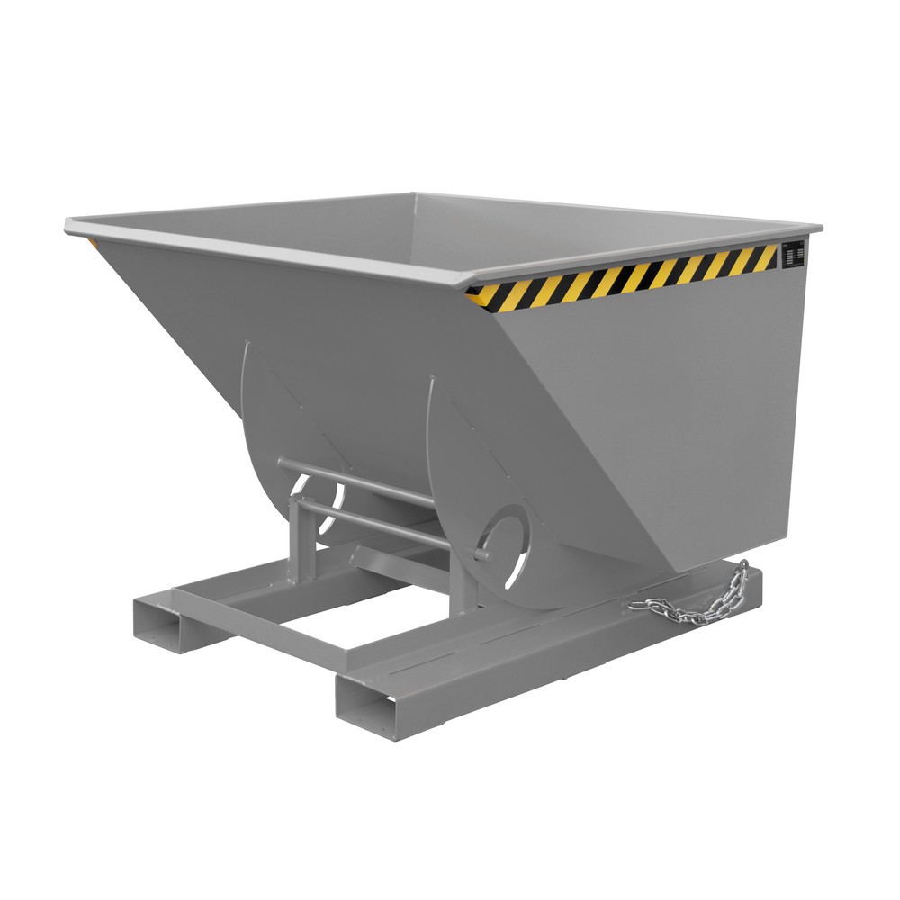 Illustration du produit: Bauer® Benne basculante avec mécanisme d'aide au basculement, capacité de charge 1 000 kg, peint, volume 1 m³, RAL 7005 gris souris