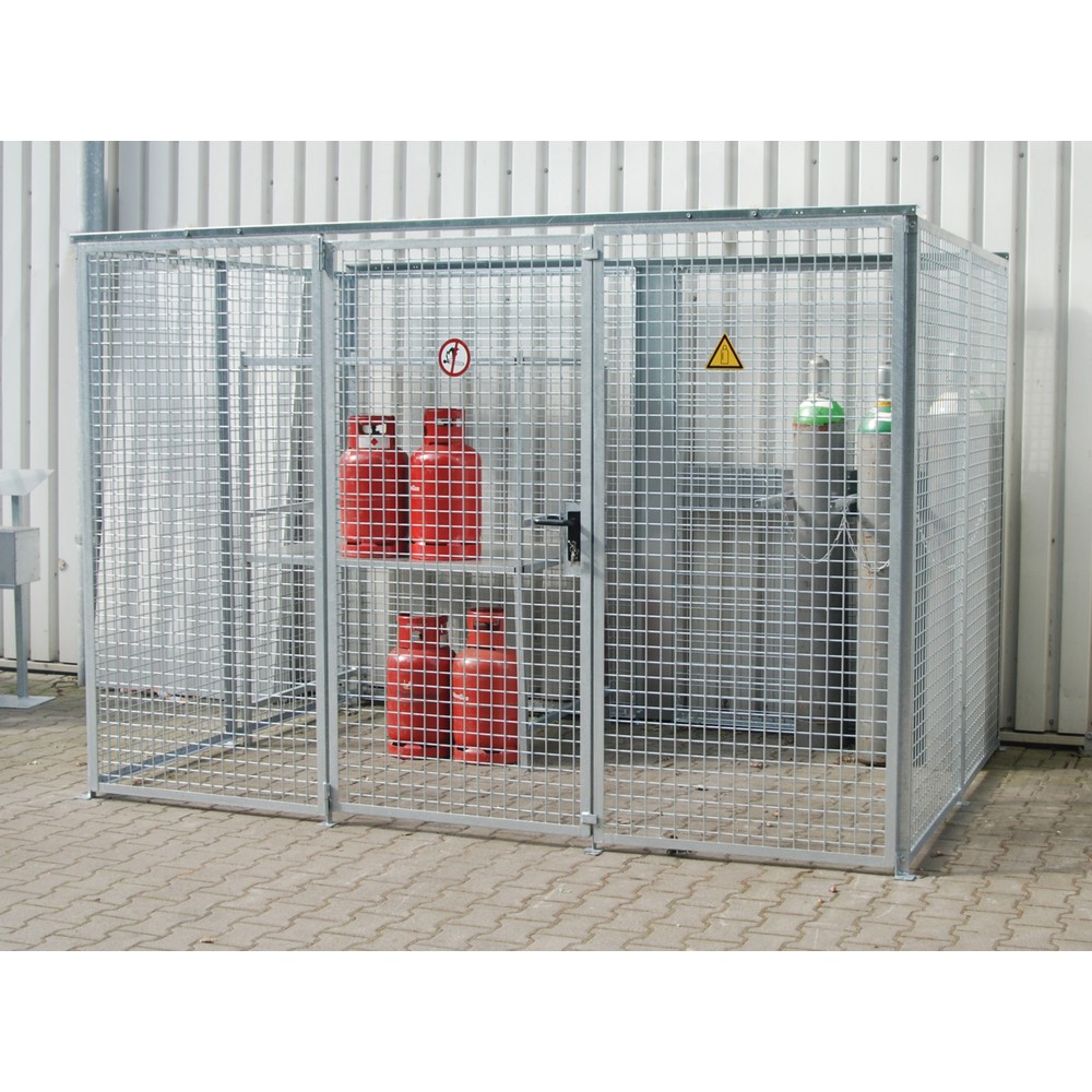 Imagen del producto: Bauer® bastidor para bombonas de gas TRGS 510 sin techo|tejadillo, 1 puerta, 104 botellas