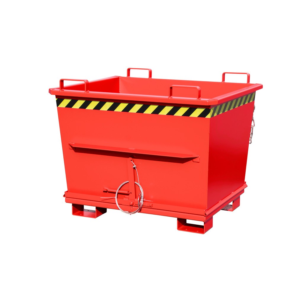 Illustration du produit: Bauer® Benne à fond basculant empilable, peint, volume 0,7 m³, RAL 3000 rouge feu