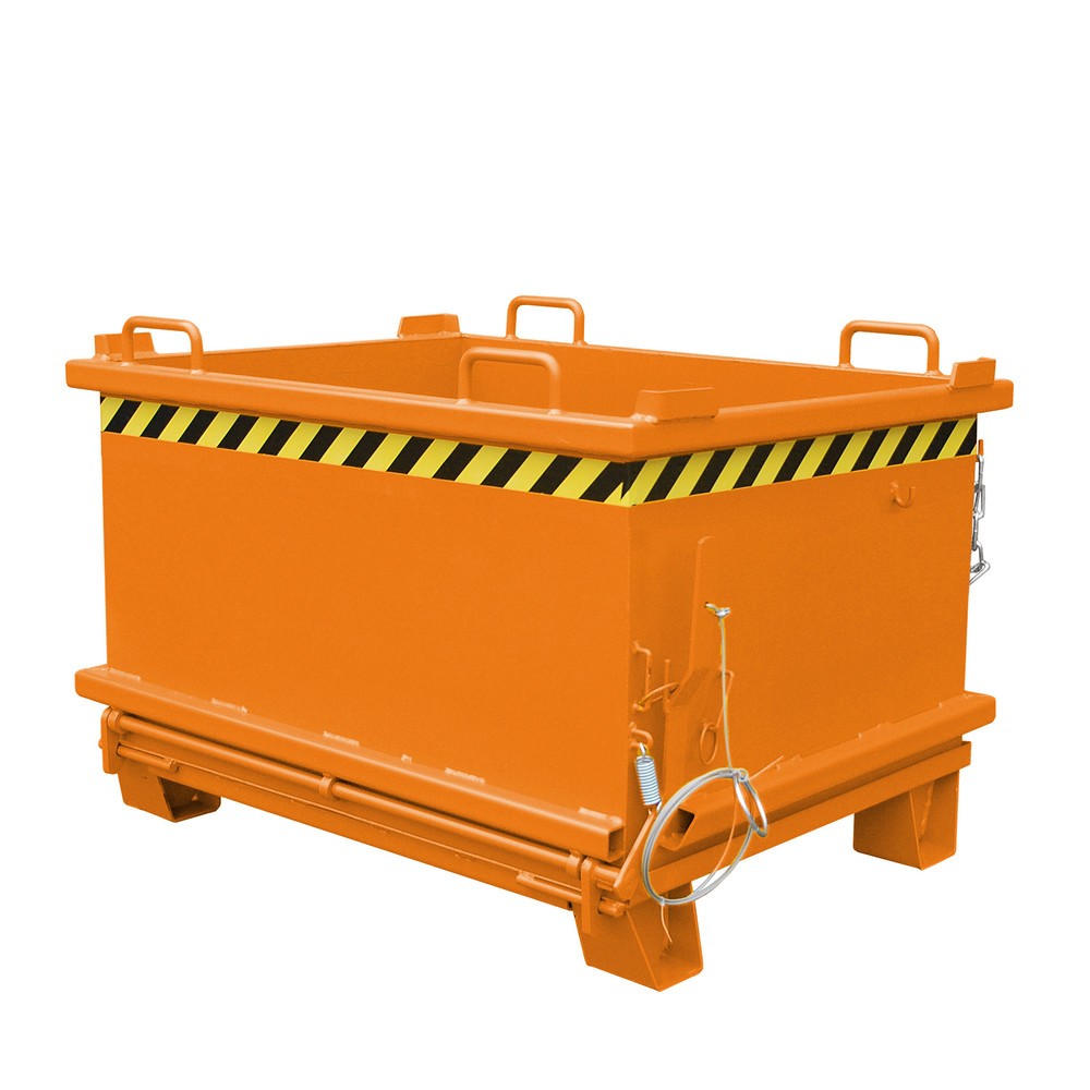 Illustration du produit: Bauer® Benne à fond basculant, fond basculant renforcé, peint, volume 0,5 m³, RAL 2000 orangé jaune