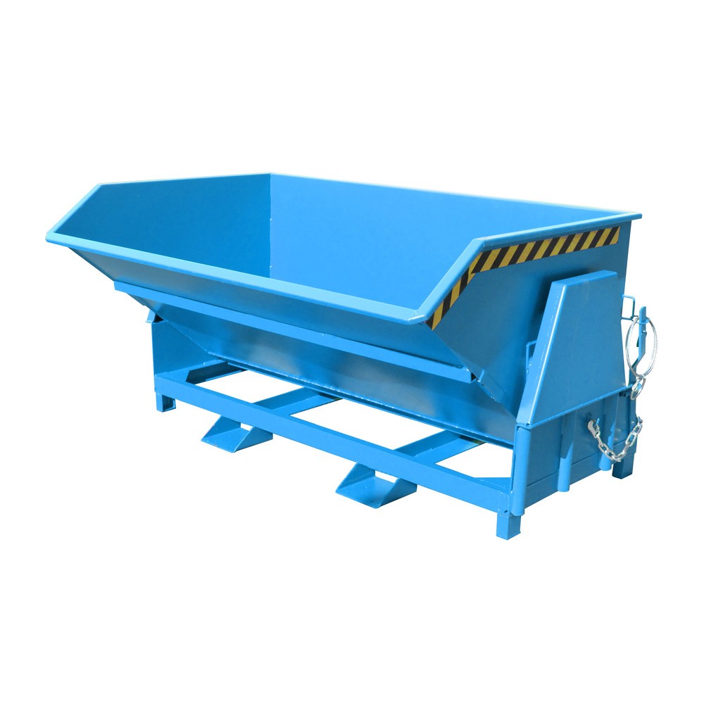 N° de l'image du produit 1 : Bauer® Benne basculante avec mécanisme d'aide au basculement Premium, construction large, peint, sans couvercle, volume 2 m³, RAL 5012 bleu clair