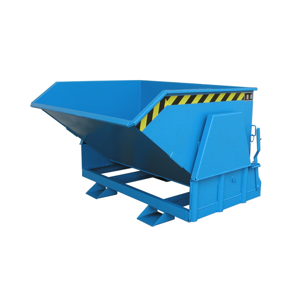 N° de l'image du produit 1 : Bauer® Benne basculante avec mécanisme d'aide au basculement Premium, construction large, peint, sans couvercle, volume 0,8 m³, RAL 5012 bleu clair