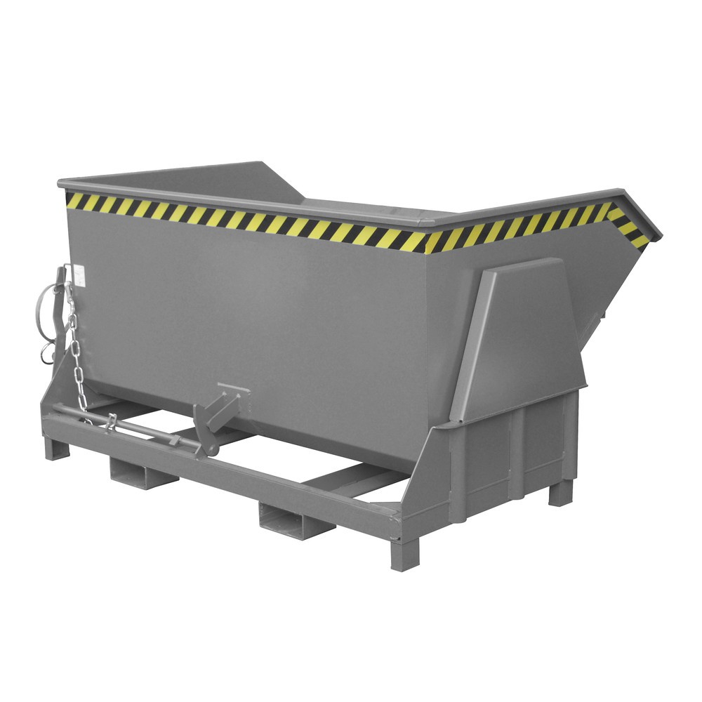 N° de l'image du produit 1 : Bauer® Benne basculante avec mécanisme d'aide au basculement Premium, construction large, peint, sans couvercle, volume 1,5 m³, RAL 7005 gris souris