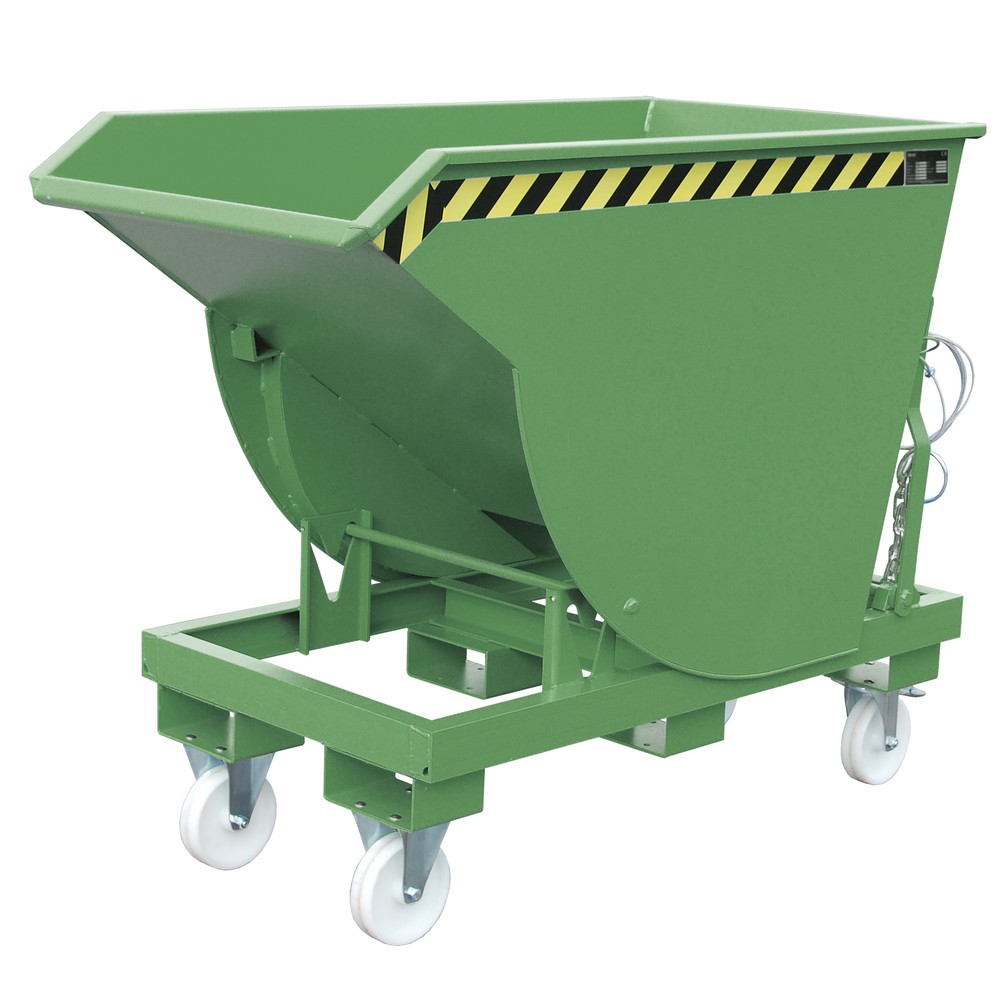 Illustration du produit: Bauer® Benne basculante avec mécanisme d'aide au basculement Premium, construction profonde, peint, sans couvercle, volume 0,5 m³, RAL 6011 vert réséda