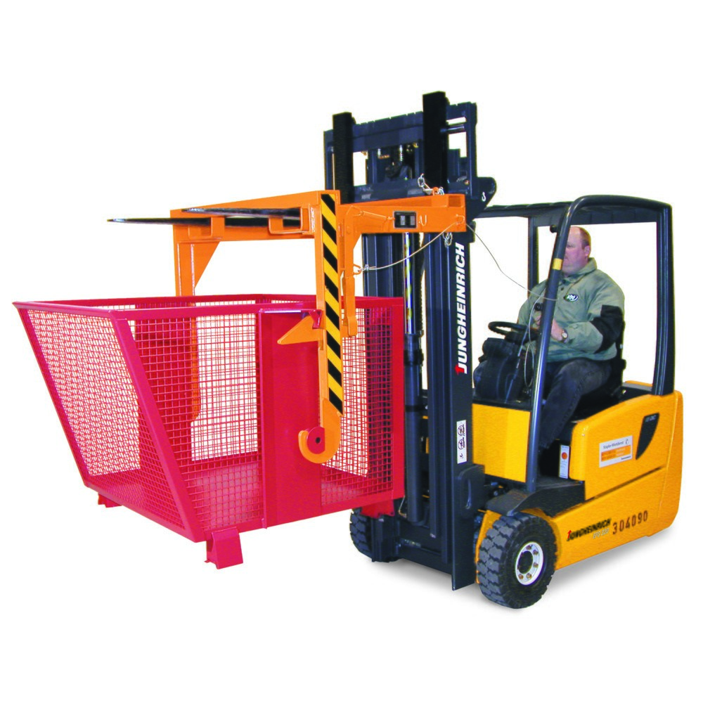 Illustration du produit: Bauer® Benne basculante avec parois grillagées, galvanisée, capacité de charge 500 kg, volume 0,9 m³