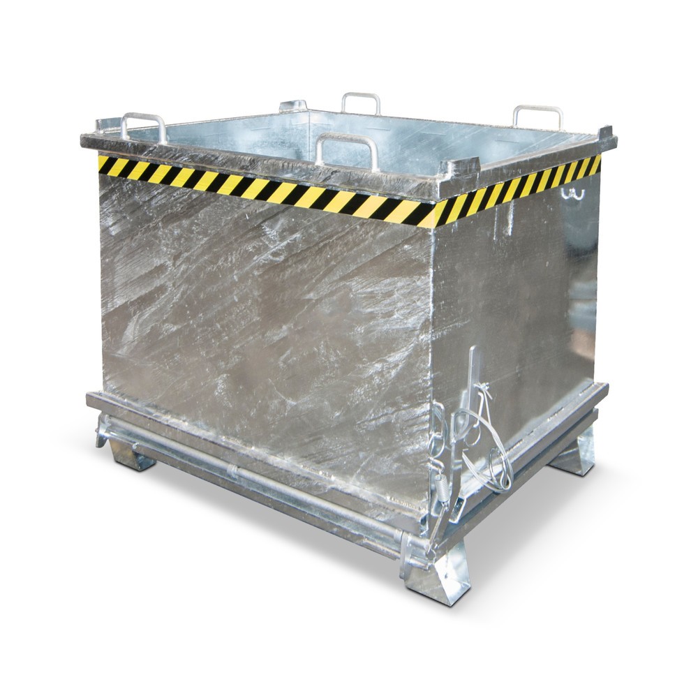 Product afbeelding: Bauer® bodemklepcontainer, versterkte bodemklep, verzinkt, draagvermogen 2.000 kg, volume 1,5 m³