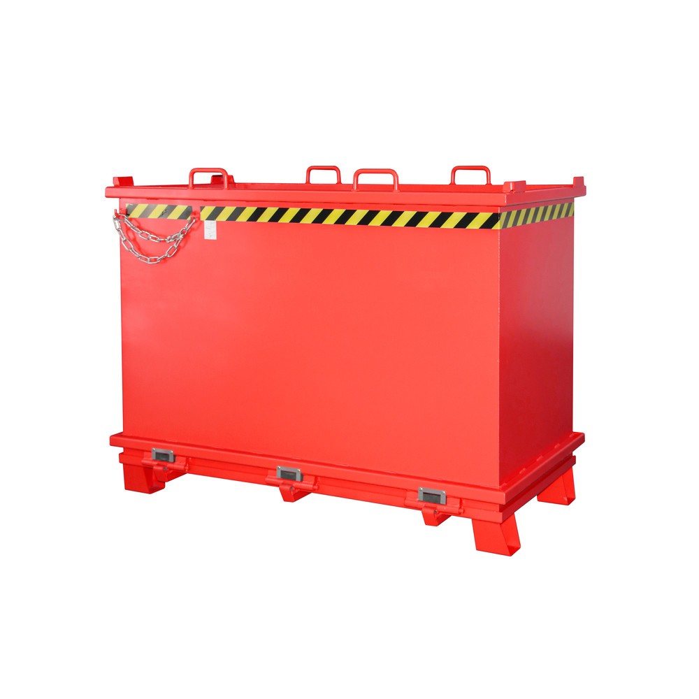 Product afbeelding: Bauer® Bak met uitklapbare bodem, versterkte bodemklep, gelakt, volume 2 m³, RAL 3000 vuurrood
