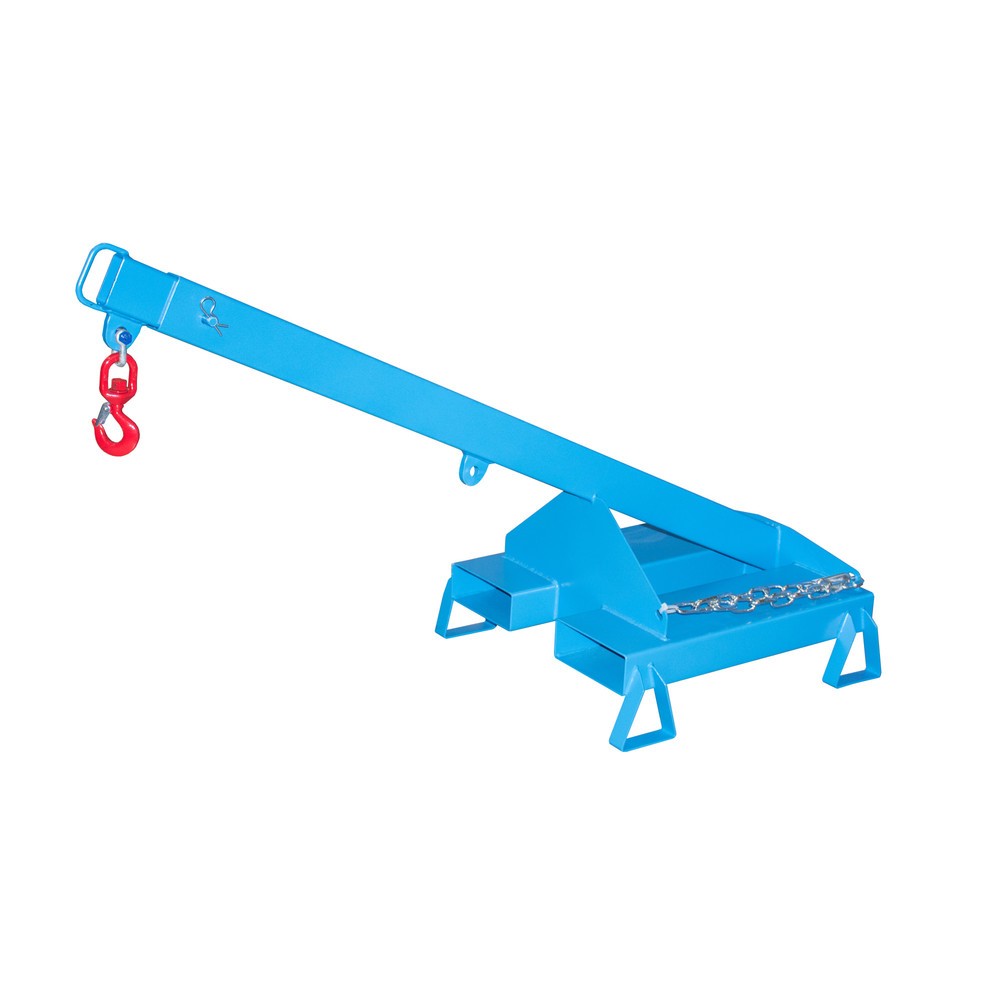 N° de l'image du produit 3 : Bauer® bras de levage modèle 3, télescopique, 2 positions de crochet, longueur de base 1 600 mm, capacité de charge 1 000 kg, bleu clair