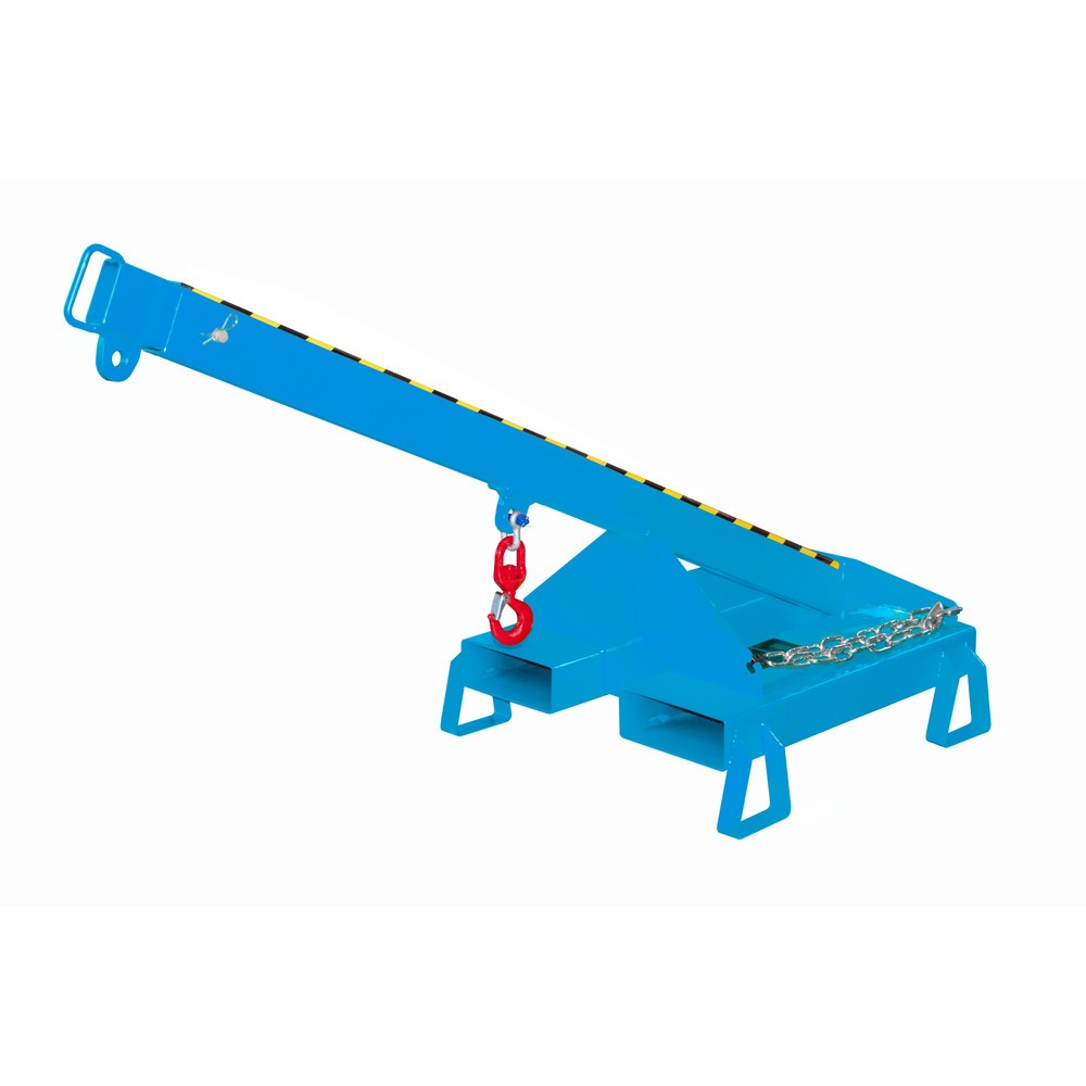 N° de l'image du produit 4 : Bauer® bras de levage modèle 3, télescopique, 2 positions de crochet, longueur de base 1 600 mm, capacité de charge 1 000 kg, bleu clair