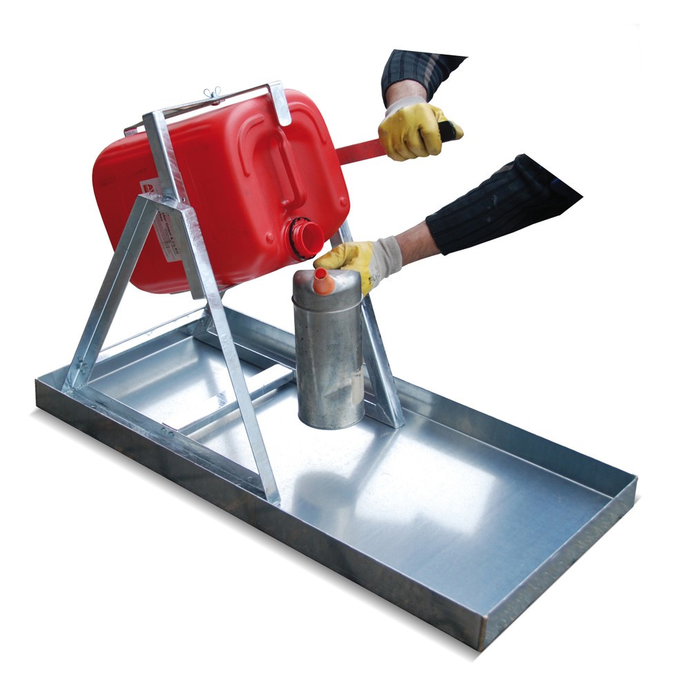 Illustration du produit: Bauer® Chevalet de remplissage avec manche de basculement, pour bidons de 20/25 litres, galvanisé