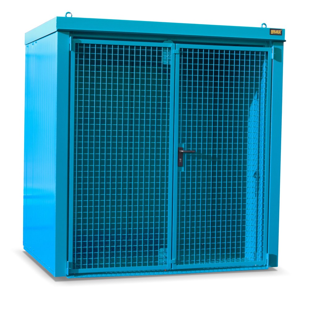 Illustration du produit: Bauer® Conteneur de stockage de bouteilles de gaz GFC-B, ininflammable, pour max. 35 bouteilles, bleu clair
