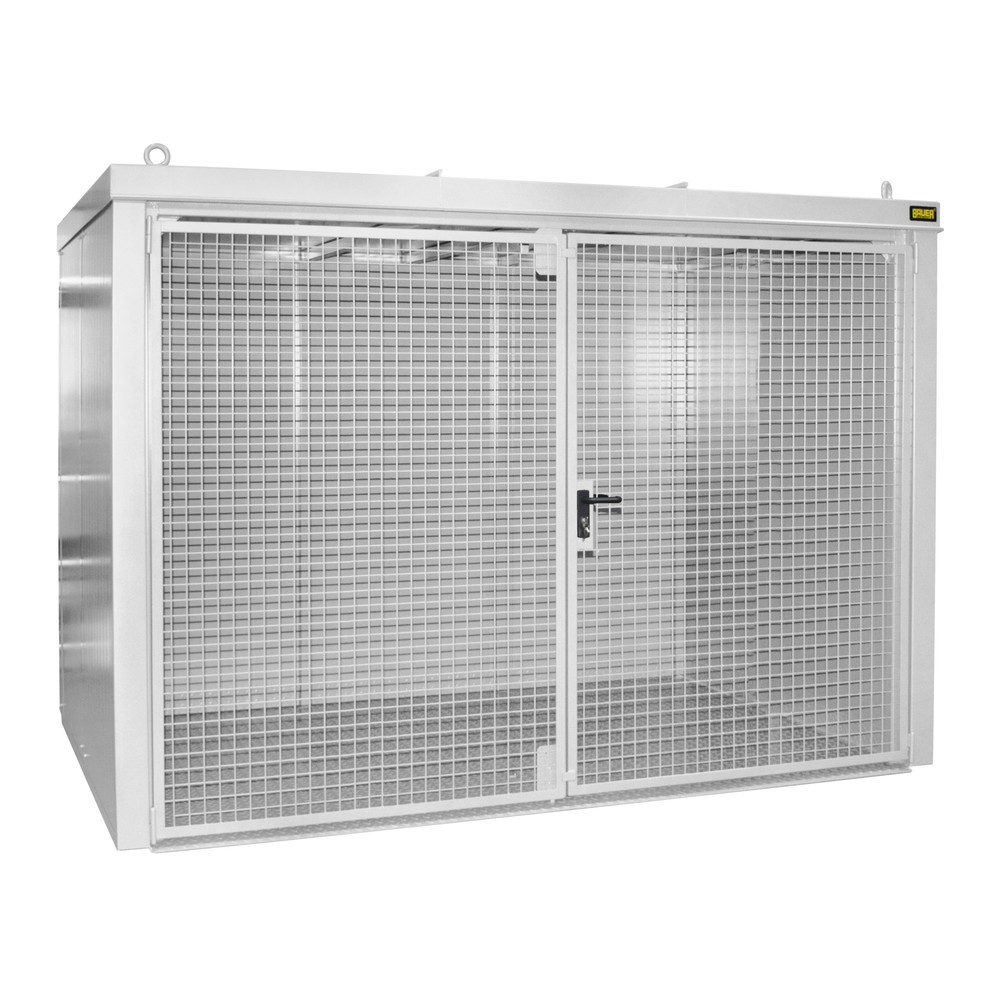 Illustration du produit: Bauer® Conteneur de stockage pour bouteilles de gaz GFC-B, ininflammable, pour max. 60 bouteilles, gris blanc
