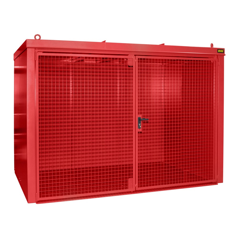 Illustration du produit: Bauer® Conteneur de stockage de bouteilles de gaz GFC-B, ininflammable, pour max. 60 bouteilles, rouge feu