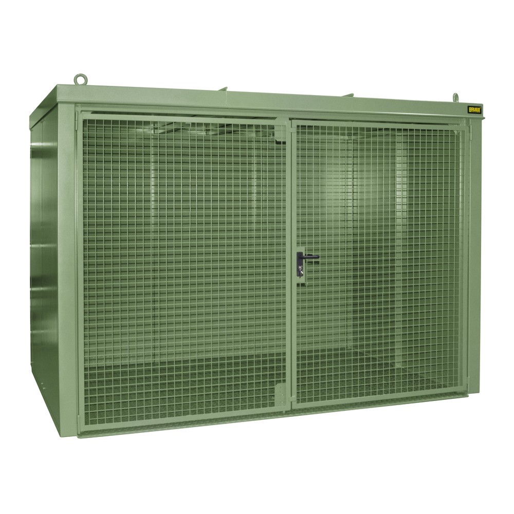 Illustration du produit: Bauer® Conteneur de stockage pour bouteilles de gaz GFC-B, ininflammable, pour max. 96 bouteilles, vert réséda